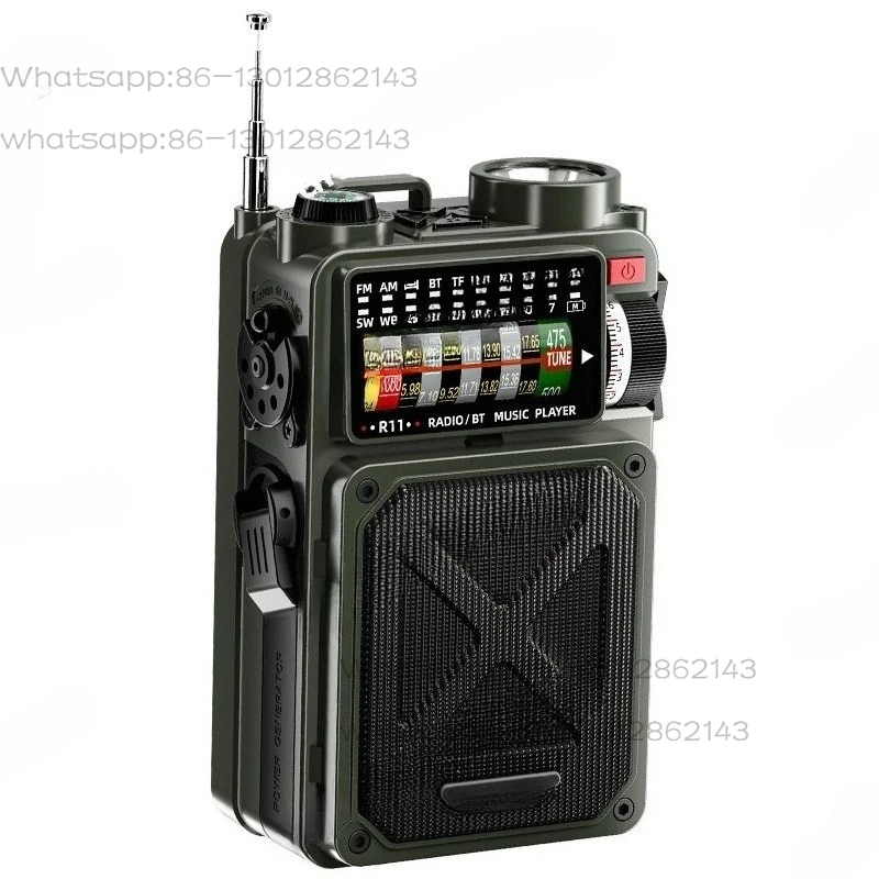 Emergency Radio Solar - Hand cranked radio emergency solar Bluetooth
