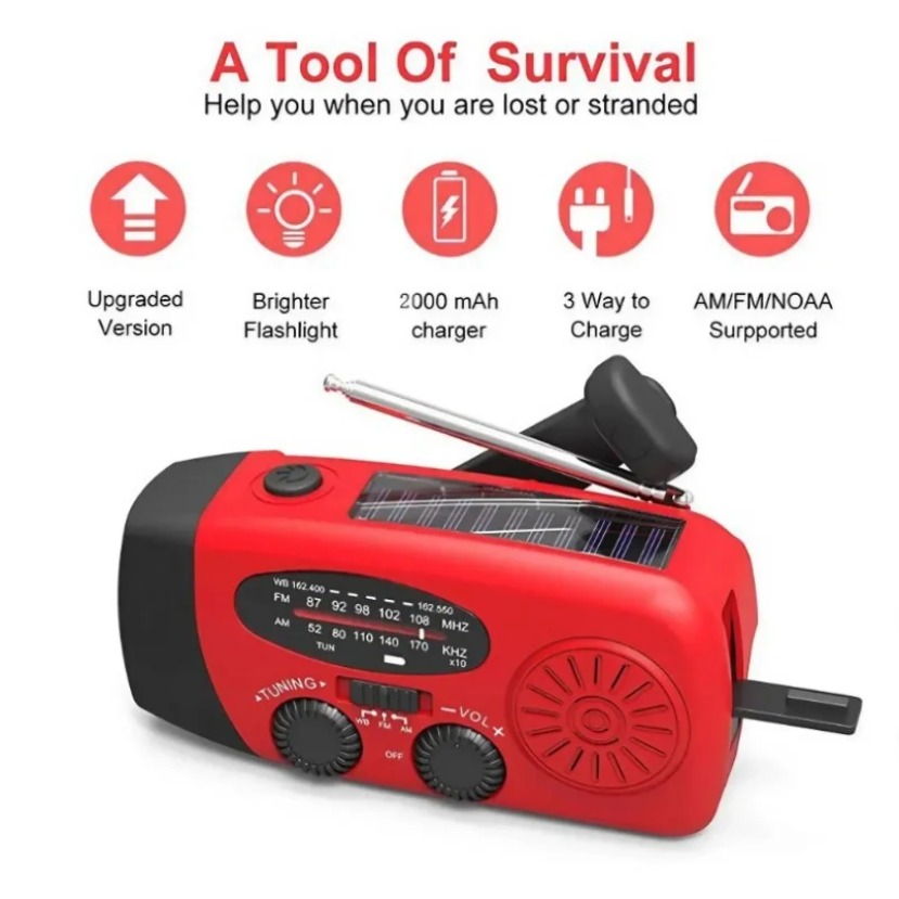 Multifunctional Solar Hand Cra - Emergency Radio Solar ulasan dan harga
