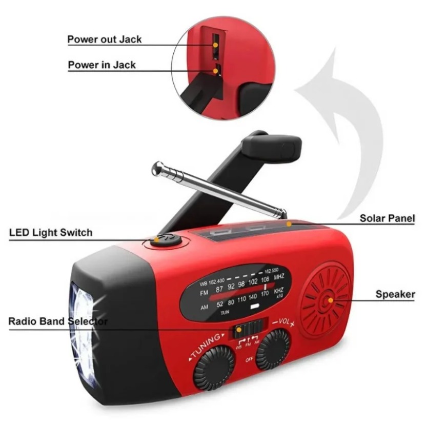 Multifunctional Solar Hand Cra - Emergency Radio Solar ulasan dan harga