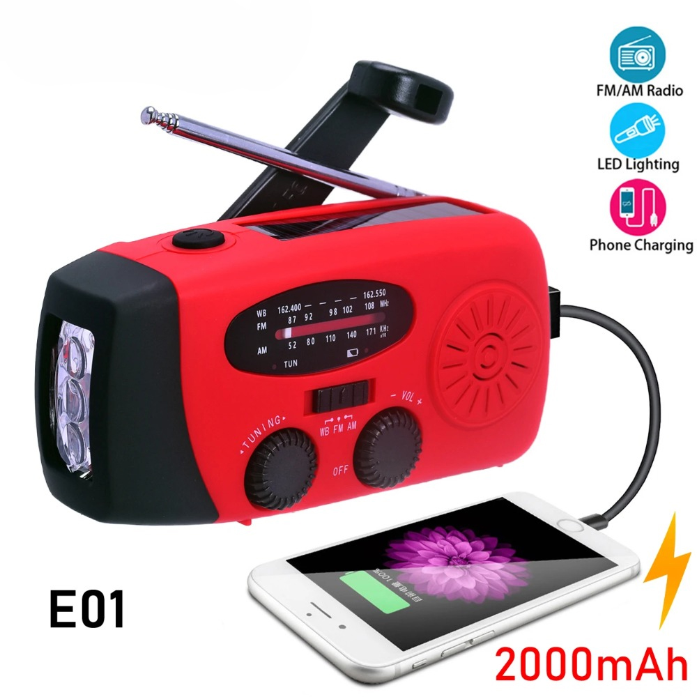 E01 Emergency Hand Crank Solar - Emergency Radio Solar ulasan dan harga