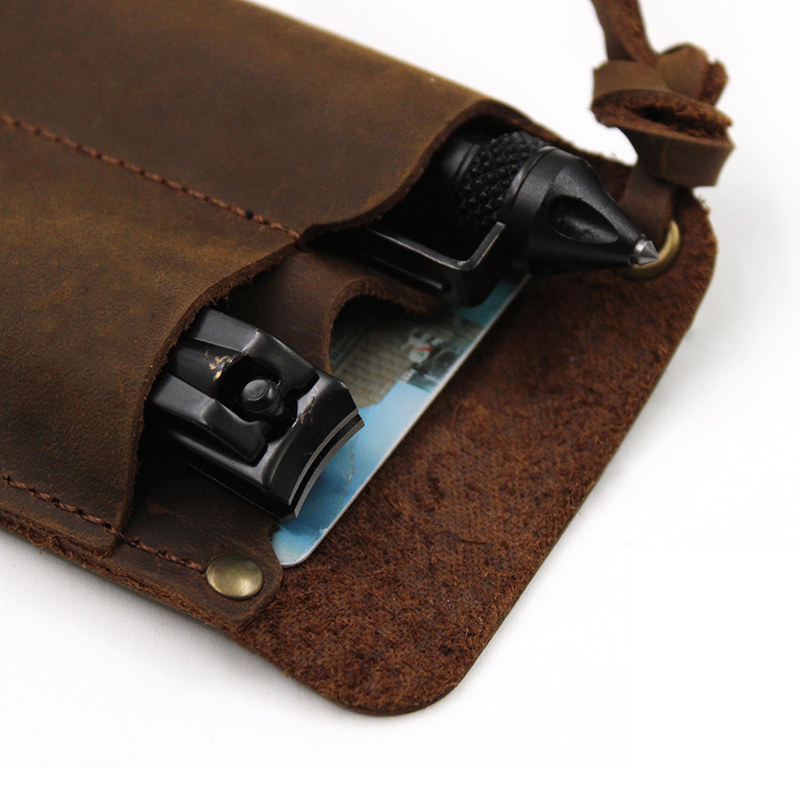 Genuine Leather EDC Organizer  - Fire Piston Starter ulasan dan harga